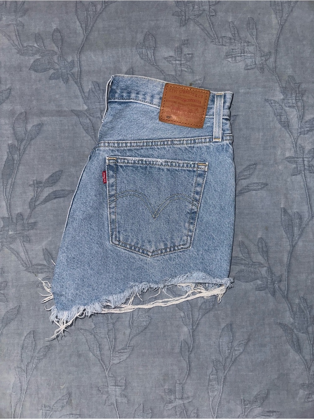 Levi's 501 Light Blue Denim Cutoff Jean Shorts